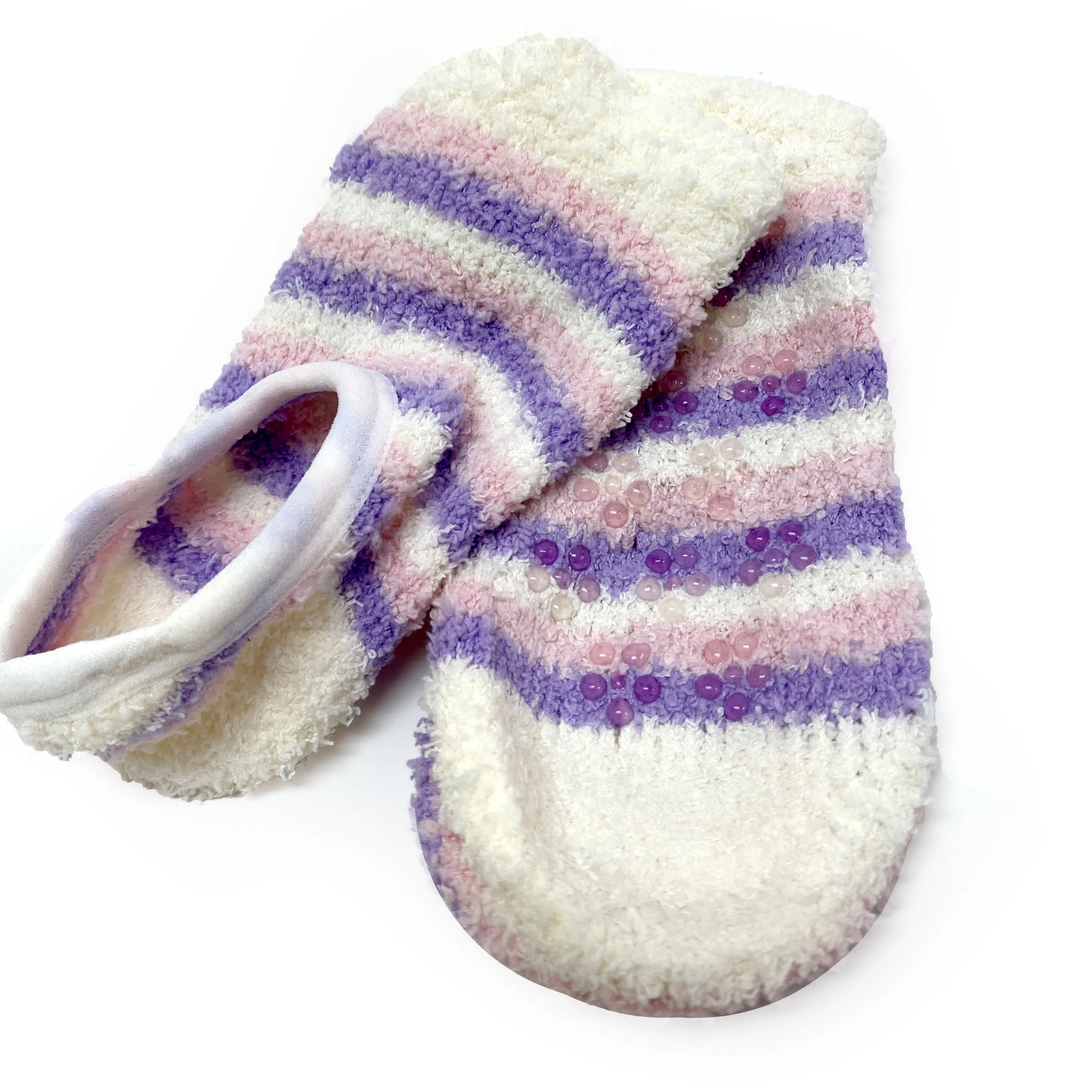 6 Pairs Children's Fuzzy Socks Anti Skid Slippers Baby Toddler Girl Non Slip 5-7