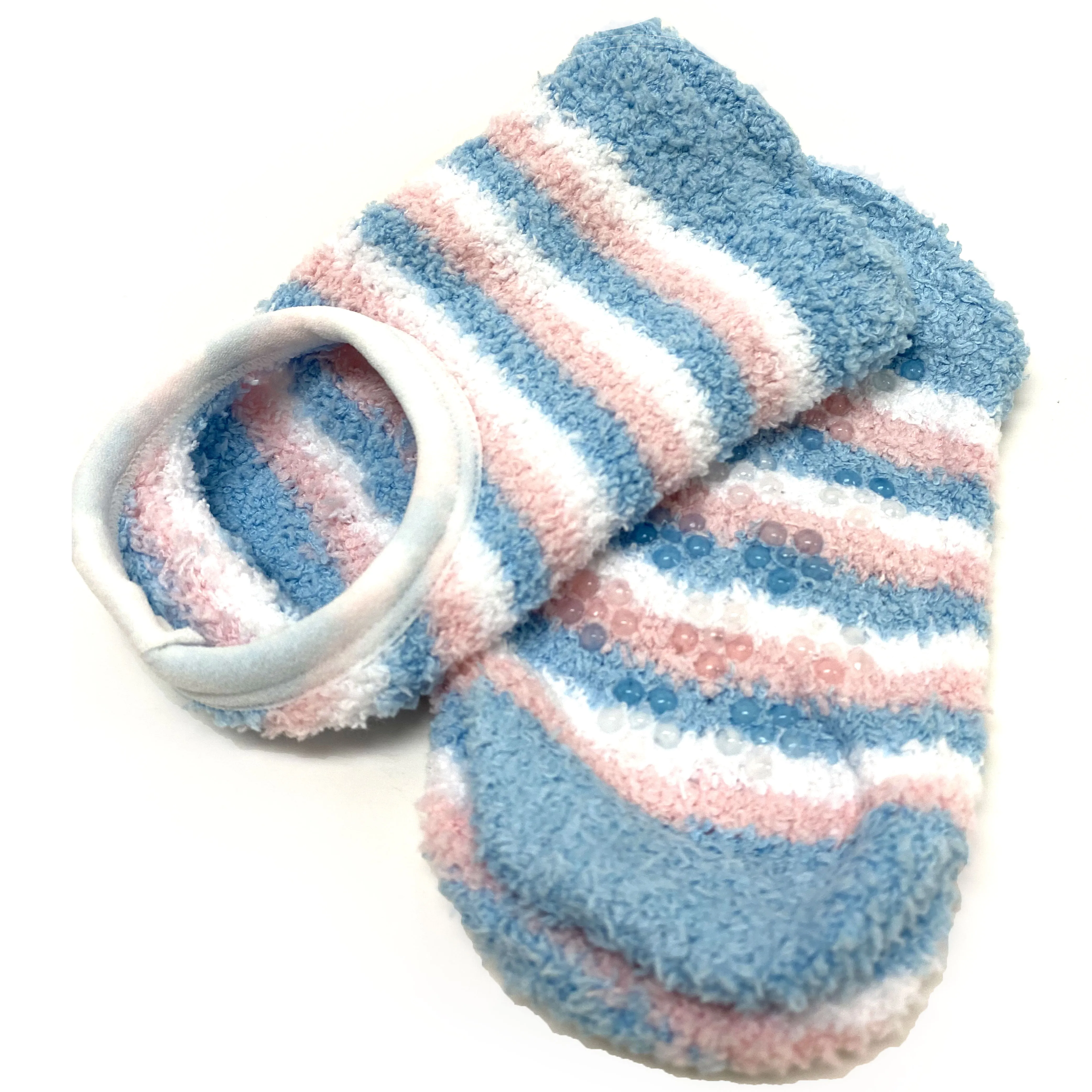 6 Pairs Children's Fuzzy Socks Anti Skid Slippers Baby Toddler Girl Non Slip 5-7