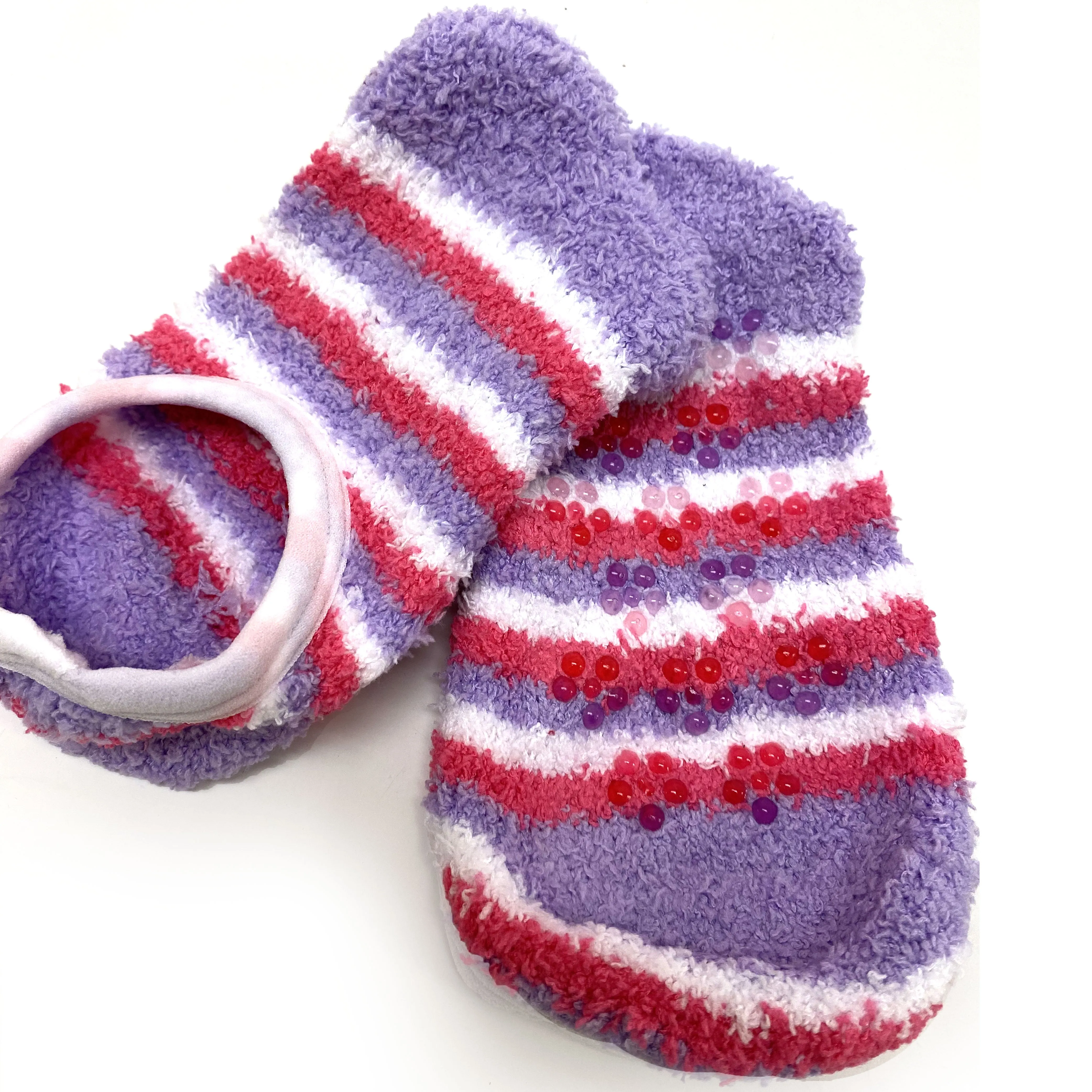 6 Pairs Children's Fuzzy Socks Anti Skid Slippers Baby Toddler Girl Non Slip 5-7