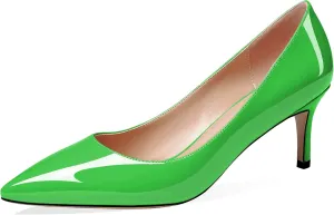 AUMOTED Women Kitten Heels Pumps Stiletto Slip On Pointed Toe 2.5 Inch Classic Court Shoes