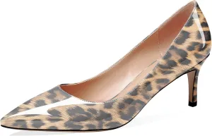 AUMOTED Women Kitten Heels Pumps Stiletto Slip On Pointed Toe 2.5 Inch Classic Court Shoes