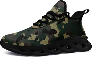 Camouflage Running Shoes for Men & Women Lightweight Breathable Sports Sneakers with Cushioned EVA Sole Trail, Jogging,Gym