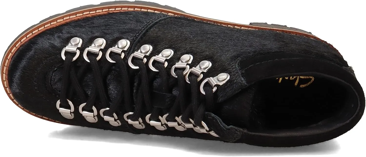 Clarks Womens Orianna Alpine Leather Faux Fur Hiking Boots