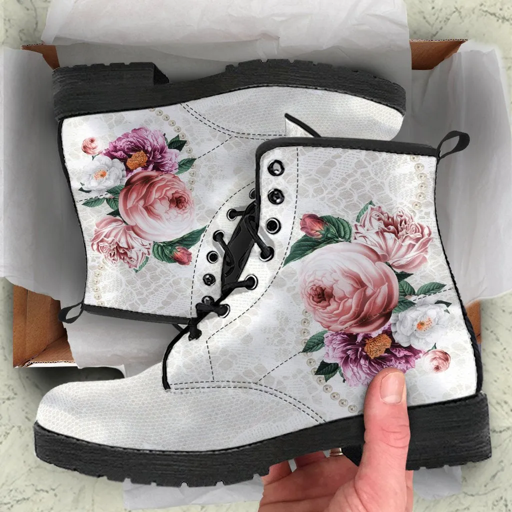 Combat Boots - Beautiful Flowers #15 | Custom Shoes, Women's Boots, Aesthetic Shoes, Boho Shoes, Vintage Style Shoes, Sorority Shoes