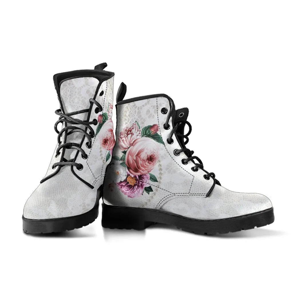 Combat Boots - Beautiful Flowers #15 | Custom Shoes, Women's Boots, Aesthetic Shoes, Boho Shoes, Vintage Style Shoes, Sorority Shoes