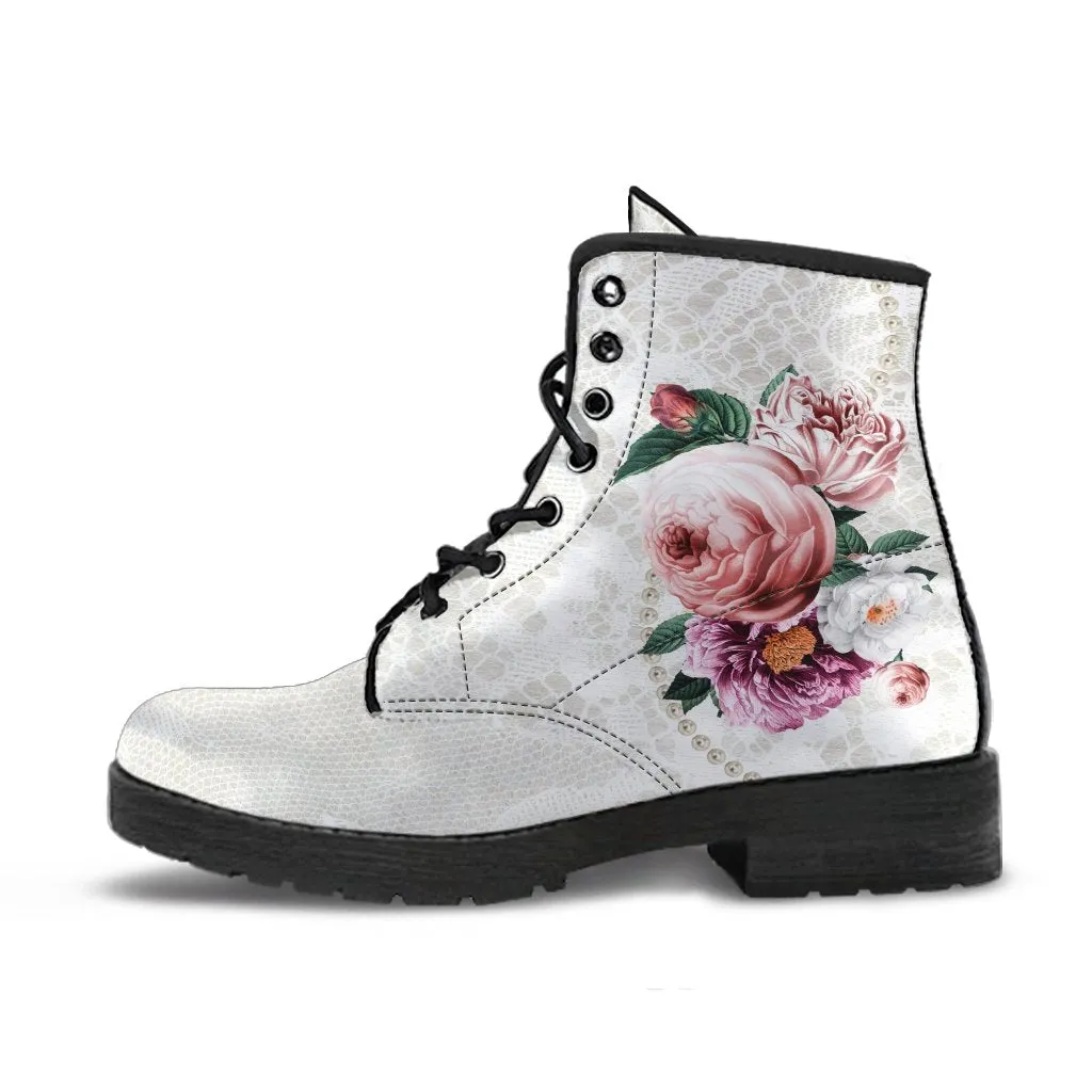 Combat Boots - Beautiful Flowers #15 | Custom Shoes, Women's Boots, Aesthetic Shoes, Boho Shoes, Vintage Style Shoes, Sorority Shoes