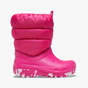 Crocs 207684-6X0 CLASSIC NEO PUFF Kids Boots Candy Pink