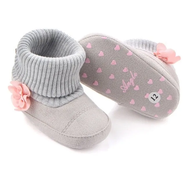 Cute Autumn Winter Children Baby Newborn Warm Flower Boots