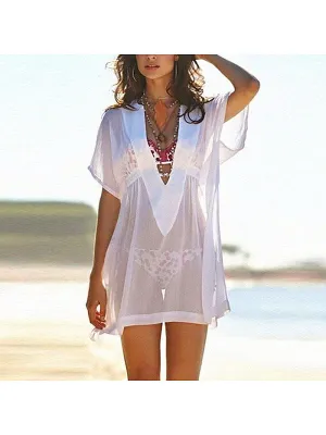 Deep V-Neck Plain Tunic