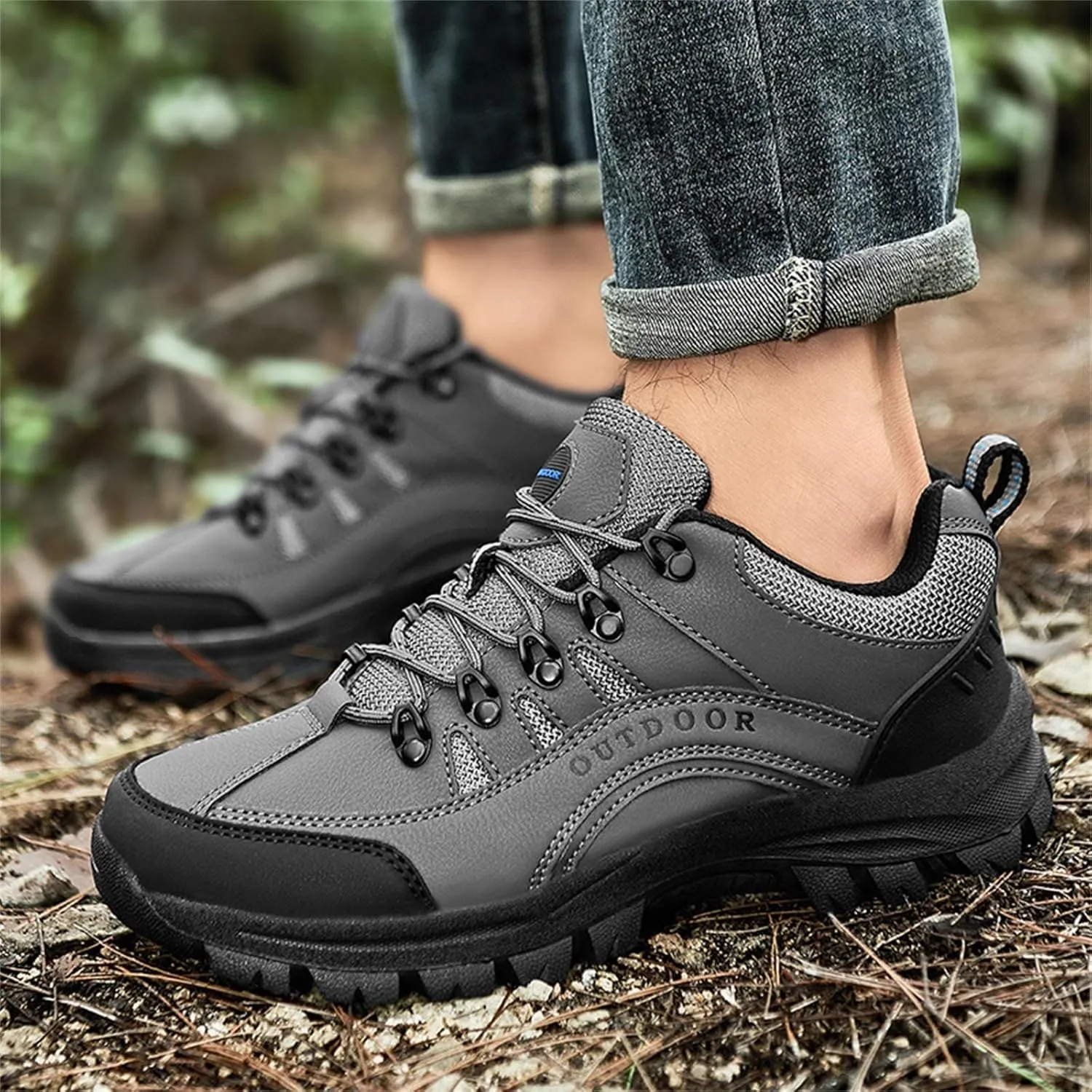Fashion Summer and Men Hiking Shoes Non Slip Soles Thick Bottom Mesh Breathable Casual Lace Up Mens Casual Sneaker