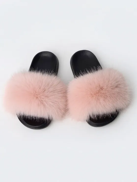 Fluffy Faux Fuzzy Fur Comfortable Slippers Slides