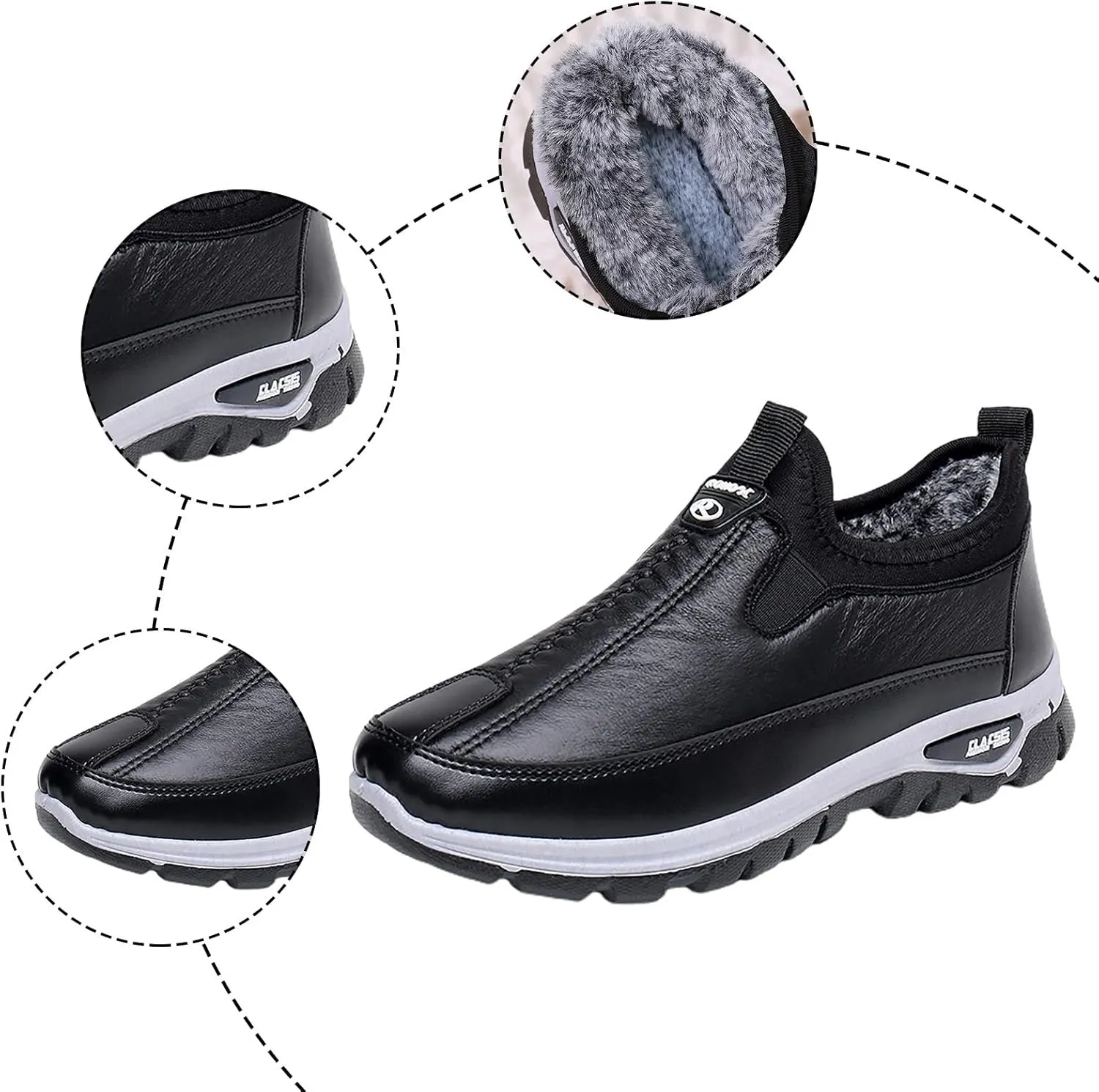 Hiking Boots for Women Winter Women's Shoes Leather Waterproof Warm Middle Elderly Ankle Boots Snow Boots