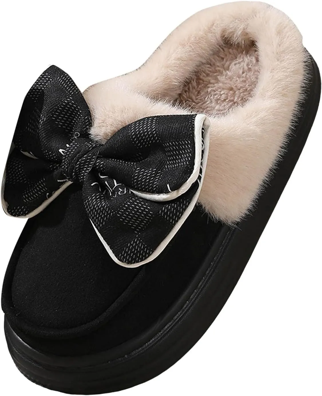 House Slippers for Woman Memory Foam Arch Support Fuzzy Slippers Slip On Bedroom Slippers Winter Warm Slippers Indoor