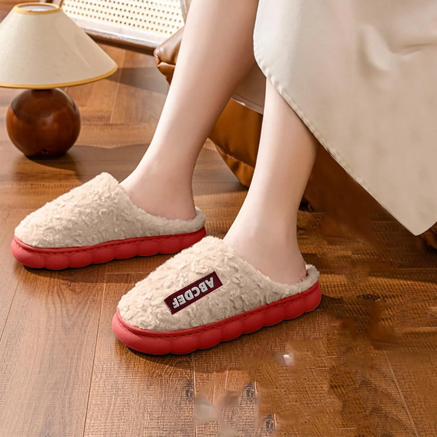 House Slippers for Woman Memory Foam Arch Support Fuzzy Slippers Warm Bedroom Slippers Winter Soft Slippers Indoor