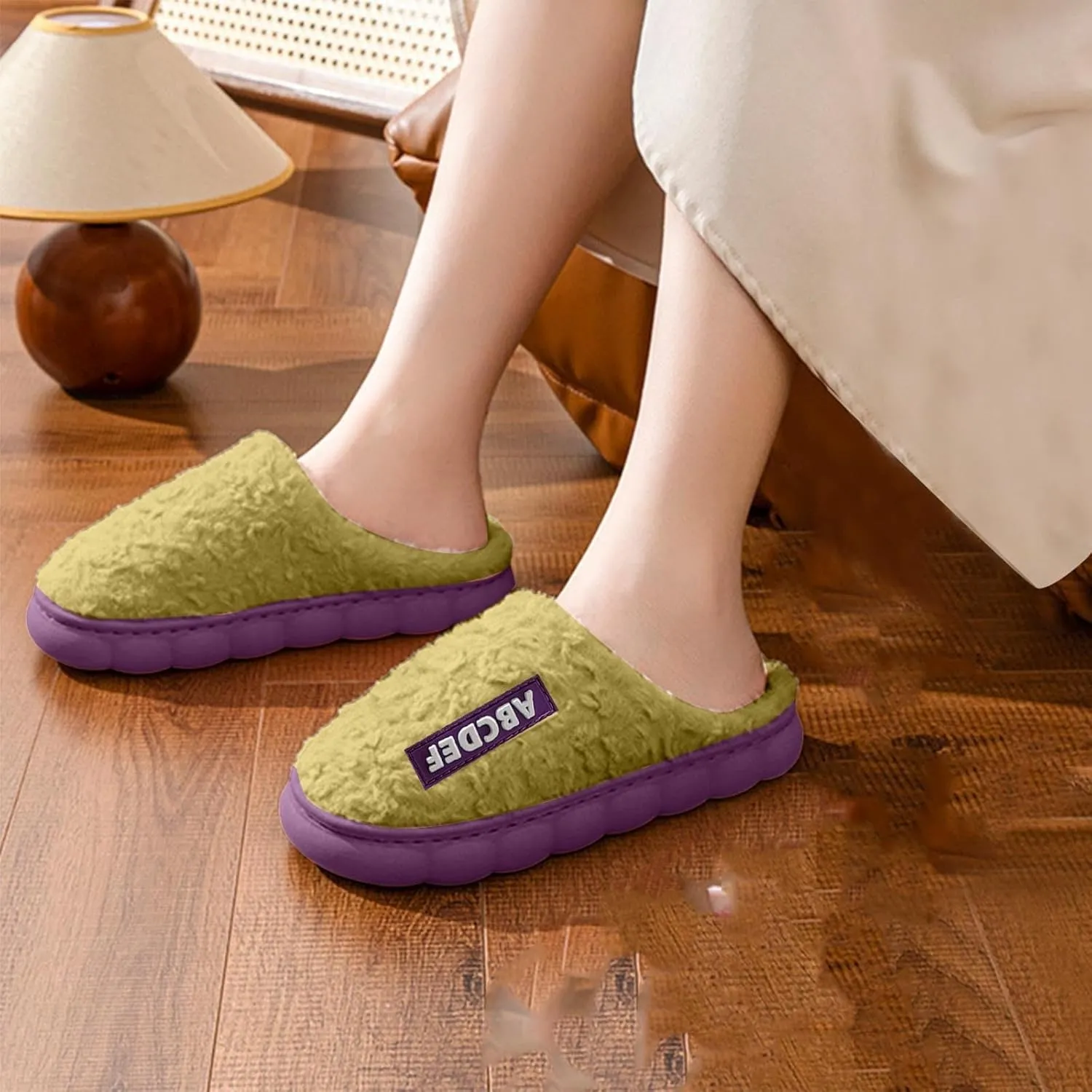 House Slippers for Woman Memory Foam Arch Support Fuzzy Slippers Warm Bedroom Slippers Winter Soft Slippers Indoor