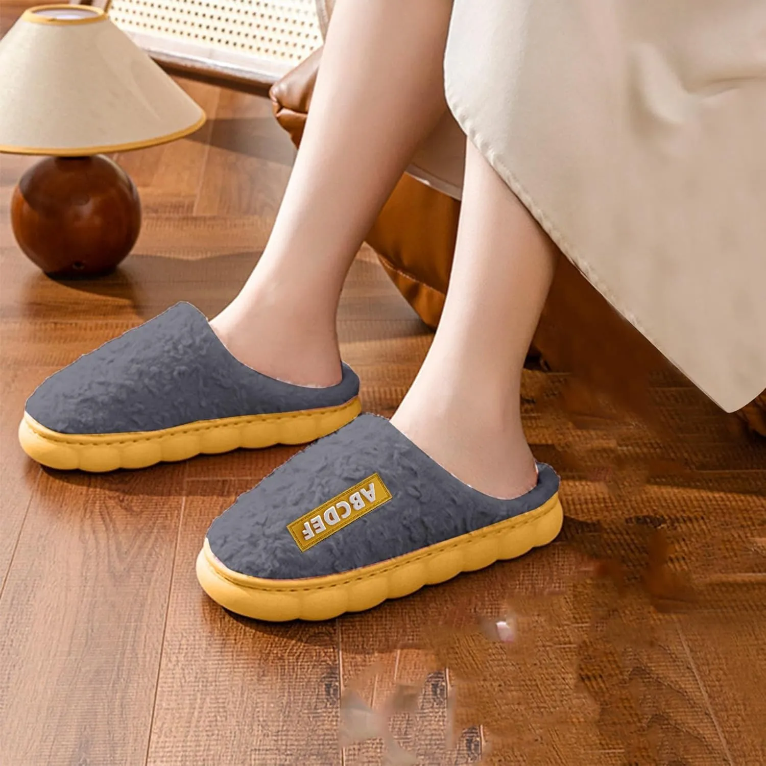 House Slippers for Woman Memory Foam Arch Support Fuzzy Slippers Warm Bedroom Slippers Winter Soft Slippers Indoor