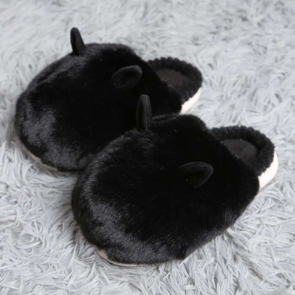 iLLASPARKZ Fuzzy Faux Fur Bunny Soft Home Indoor Floor Slippers