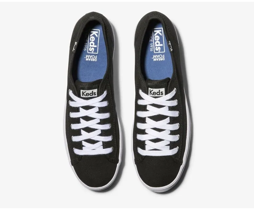 Keds Women's Triple Kick Sneakers- Black/ White