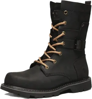 Kelsiop Leather Hiking Shoes Men's Waterproof Hunting Boots Tactical Desert Snow Boots Hiking Sneakers