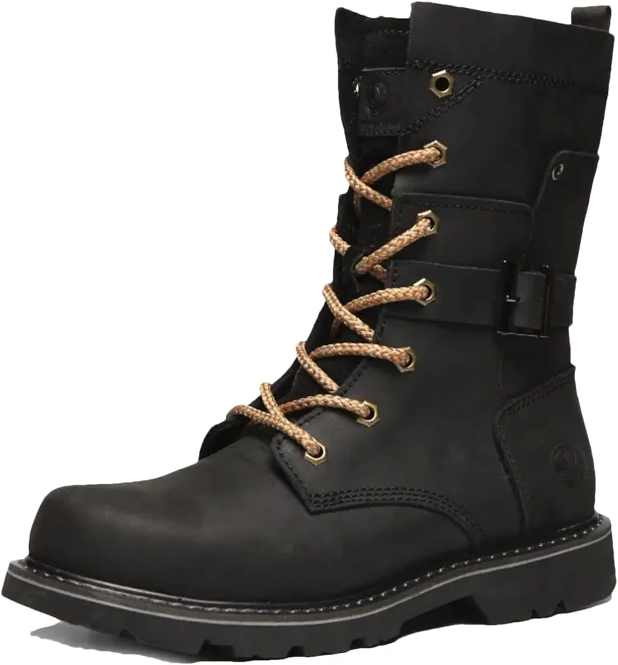 Kelsiop Leather Hiking Shoes Men's Waterproof Hunting Boots Tactical Desert Snow Boots Hiking Sneakers