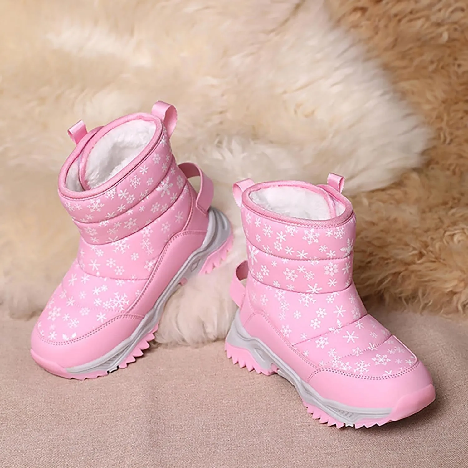 Kids Girls Insulated Fr Winter Warm Snow Boots Size 6 Boots Toddler Water Proof Shoes Girls Big Kids Snow Shoes