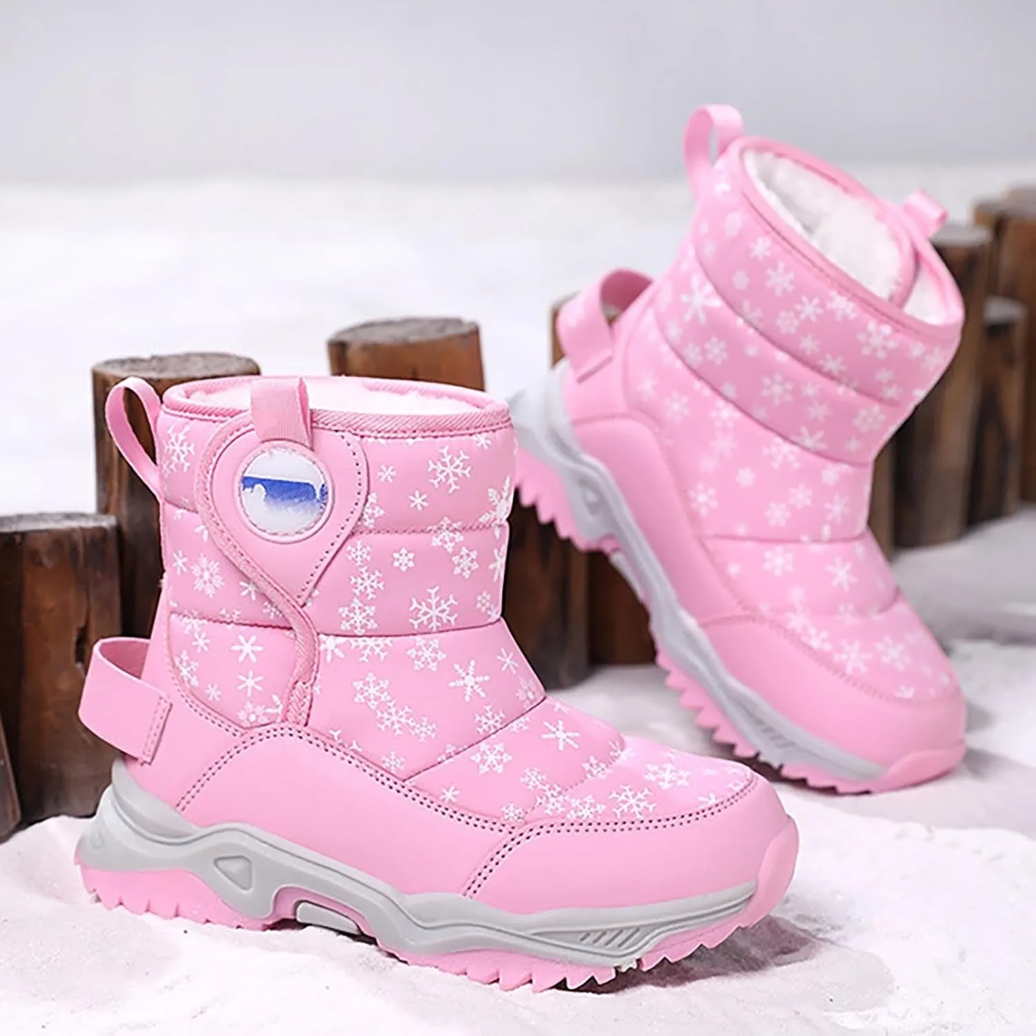 Kids Girls Insulated Fr Winter Warm Snow Boots Size 6 Boots Toddler Water Proof Shoes Girls Big Kids Snow Shoes