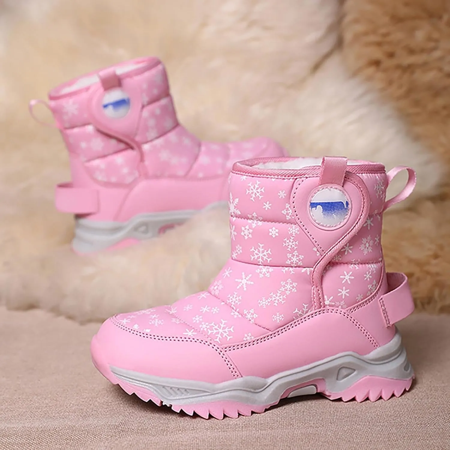 Kids Girls Insulated Fr Winter Warm Snow Boots Size 6 Boots Toddler Water Proof Shoes Girls Big Kids Snow Shoes