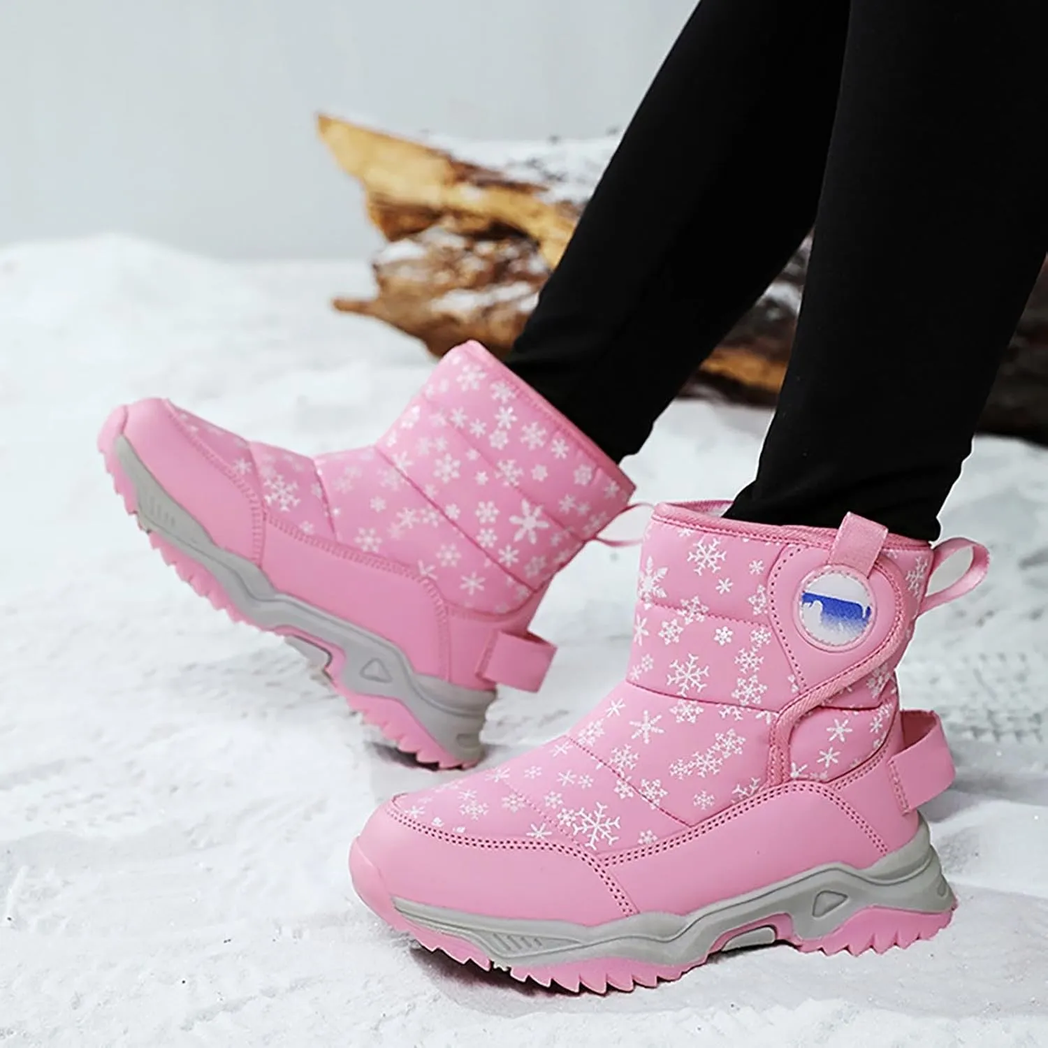Kids Girls Insulated Fr Winter Warm Snow Boots Size 6 Boots Toddler Water Proof Shoes Girls Big Kids Snow Shoes