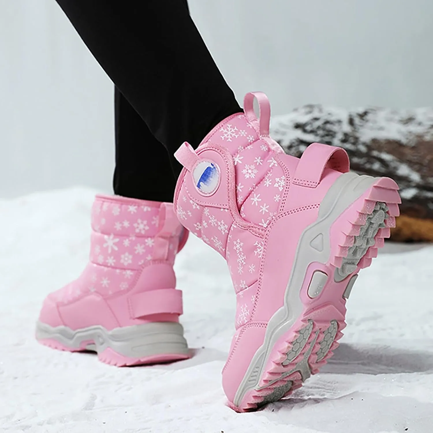 Kids Girls Insulated Fr Winter Warm Snow Boots Size 6 Boots Toddler Water Proof Shoes Girls Big Kids Snow Shoes