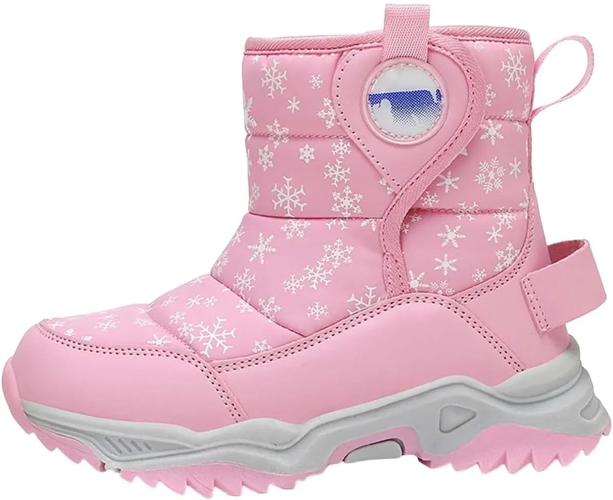 Kids Girls Insulated Fr Winter Warm Snow Boots Size 6 Boots Toddler Water Proof Shoes Girls Big Kids Snow Shoes