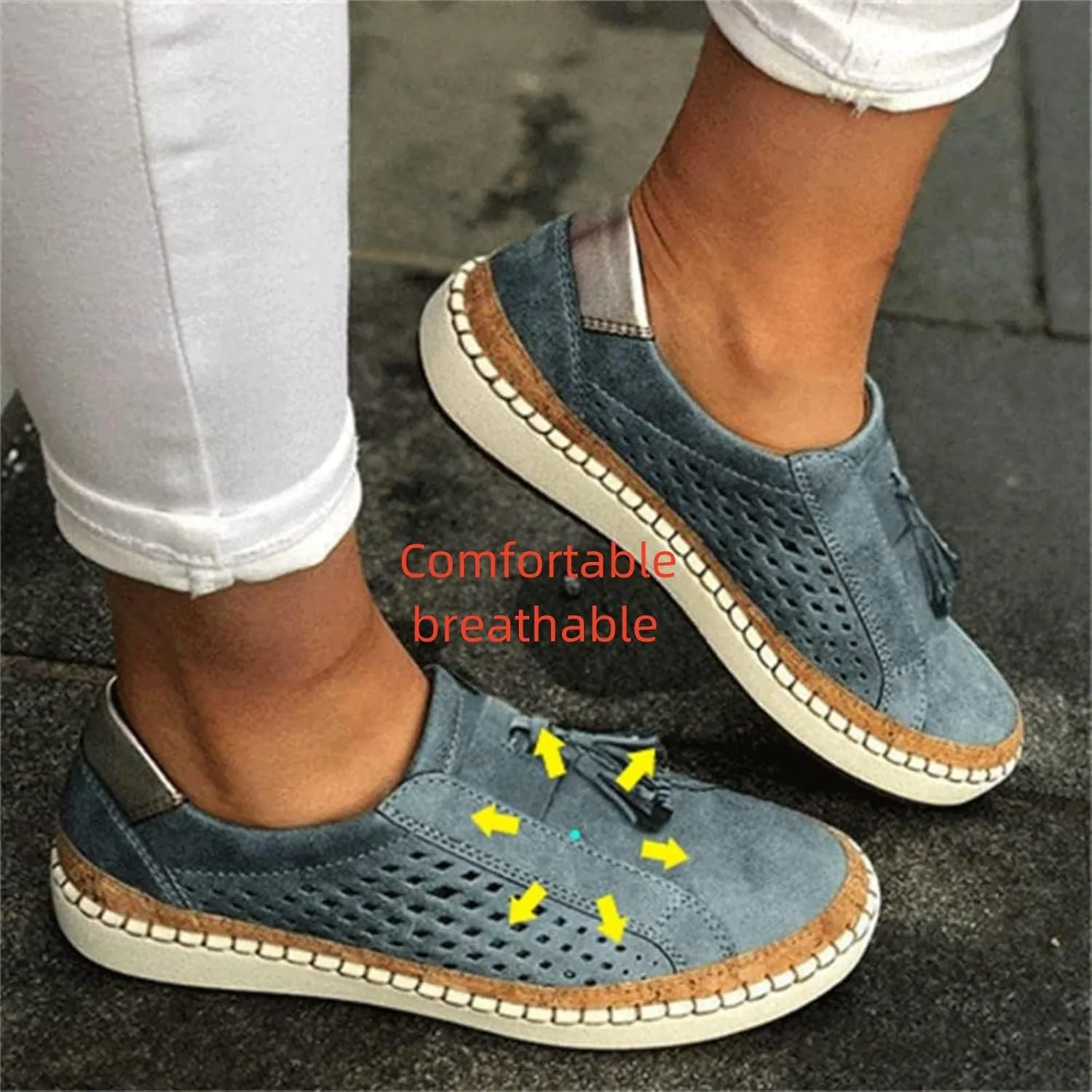 Libiyi Women's Comfy Orthotic Sneakers, Stylish Supportive Footwear for All-Day Comfort, Fashionable Green Sneakers (Size 9)