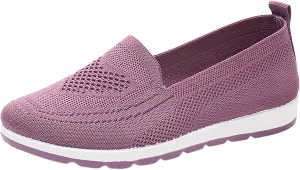 Loafers for Women Comfort Slip On Walking Shoes Knit Dressy Comfortable Business Work Flats Wide Width Casual Sneaker