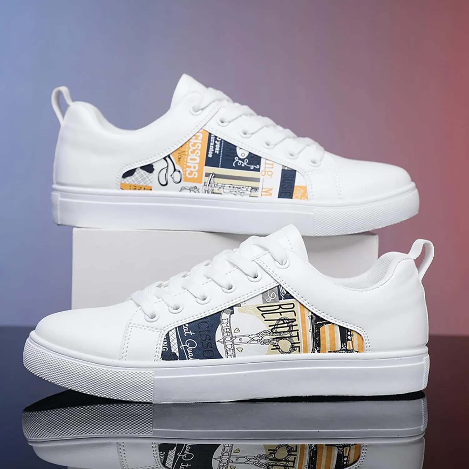 Low Top Sneakers for Women Lace-Up Retro Sneaker Wide Width Slip On Walking Shoes Comfortable Breathable Thick Sole Running Shoes