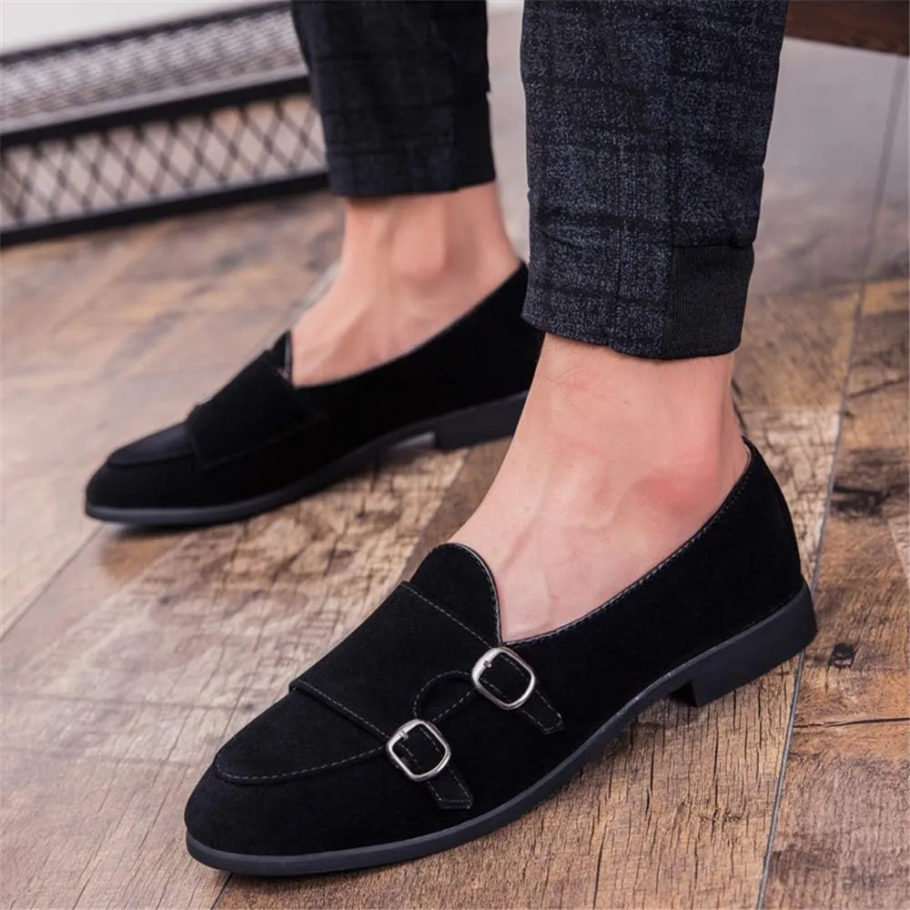 Men Driving Loafers Casual Classic Soft Rustproof Metal Suede Leather Boat Moccasins