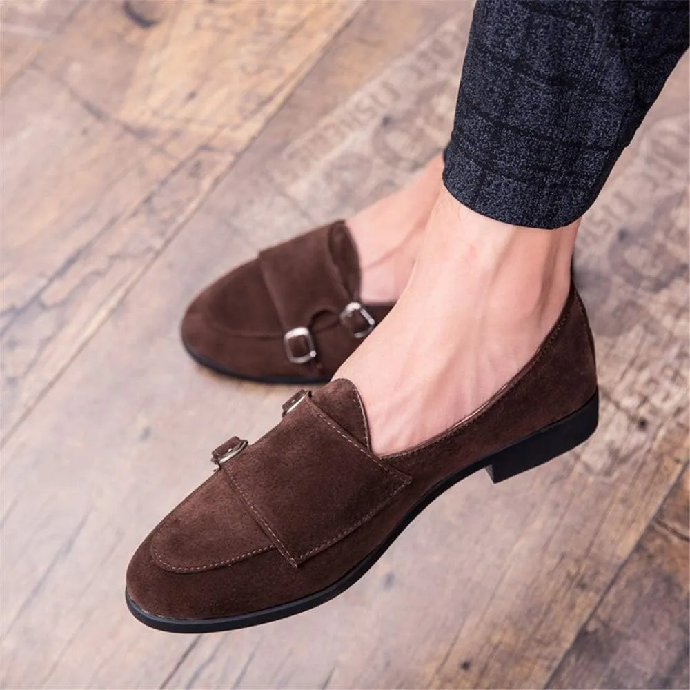 Men Driving Loafers Casual Classic Soft Rustproof Metal Suede Leather Boat Moccasins