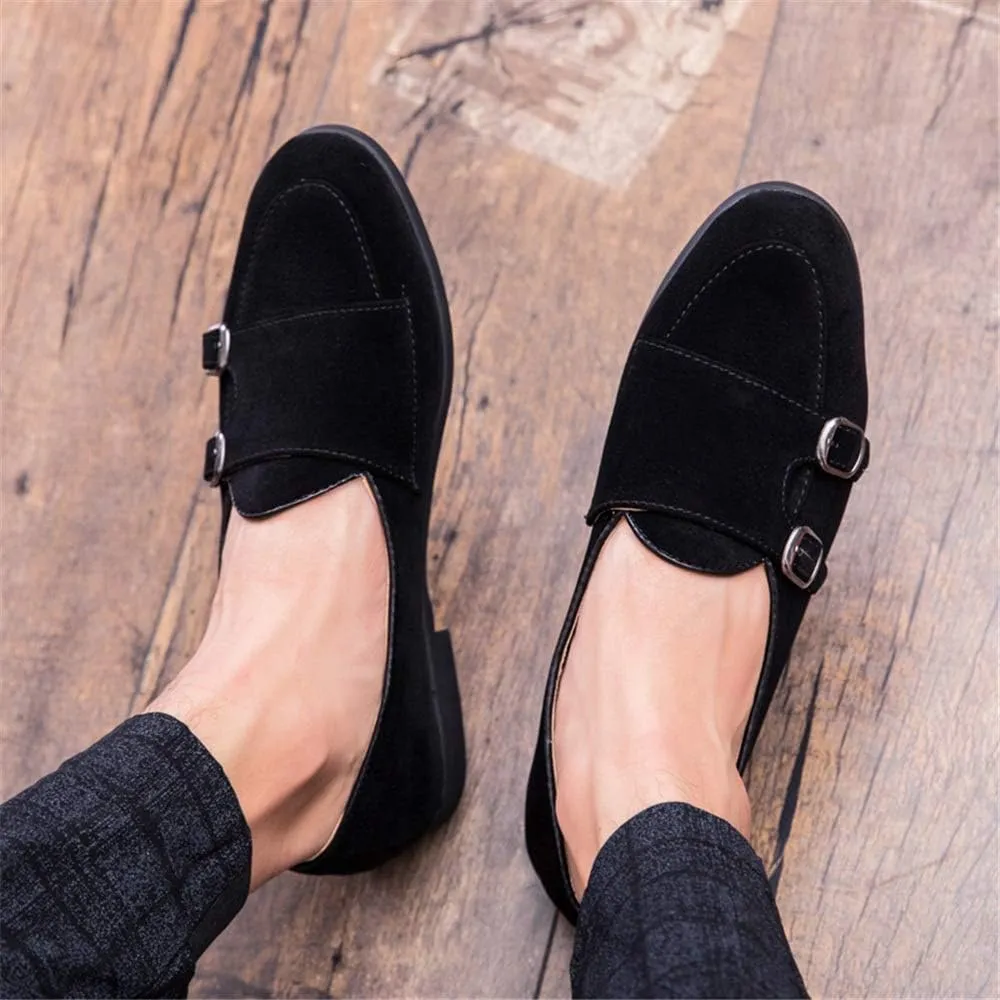 Men Driving Loafers Casual Classic Soft Rustproof Metal Suede Leather Boat Moccasins