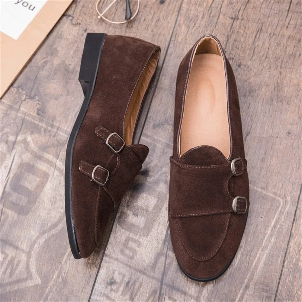 Men Driving Loafers Casual Classic Soft Rustproof Metal Suede Leather Boat Moccasins