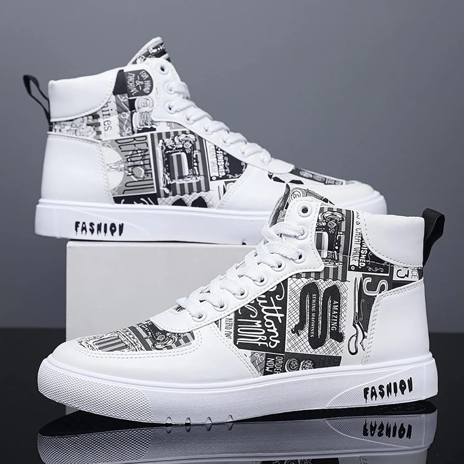 Men Shoes High Top Fashion Casual Shoes for Walking Lace Up Sports Chukka for Men Casual Leather Sneaker