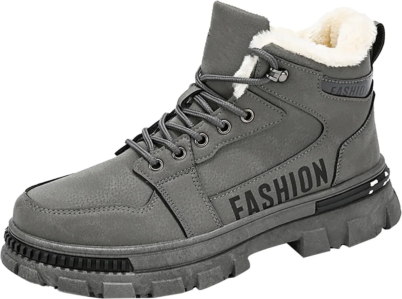 Men Work Boots Waterproof Hiking Sneakers Fur Lined Ankle Boot Women's Safety Toe Shoes Slip On Waterproof Outdoor Shoes Leather Comfortable Hike Grounded Footwear