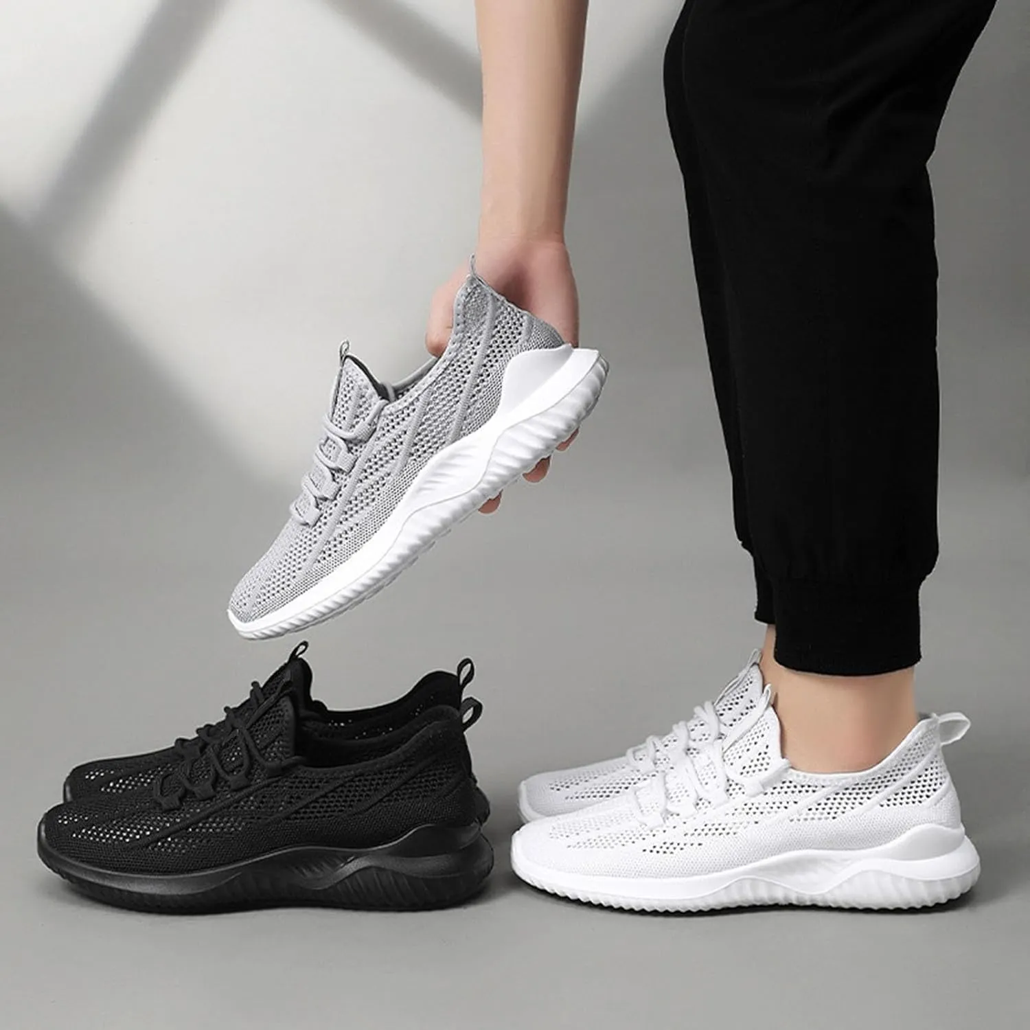 Men's Athletic Sneakers Lightweight Running Shoes Breathable Performance Fitness Footwear