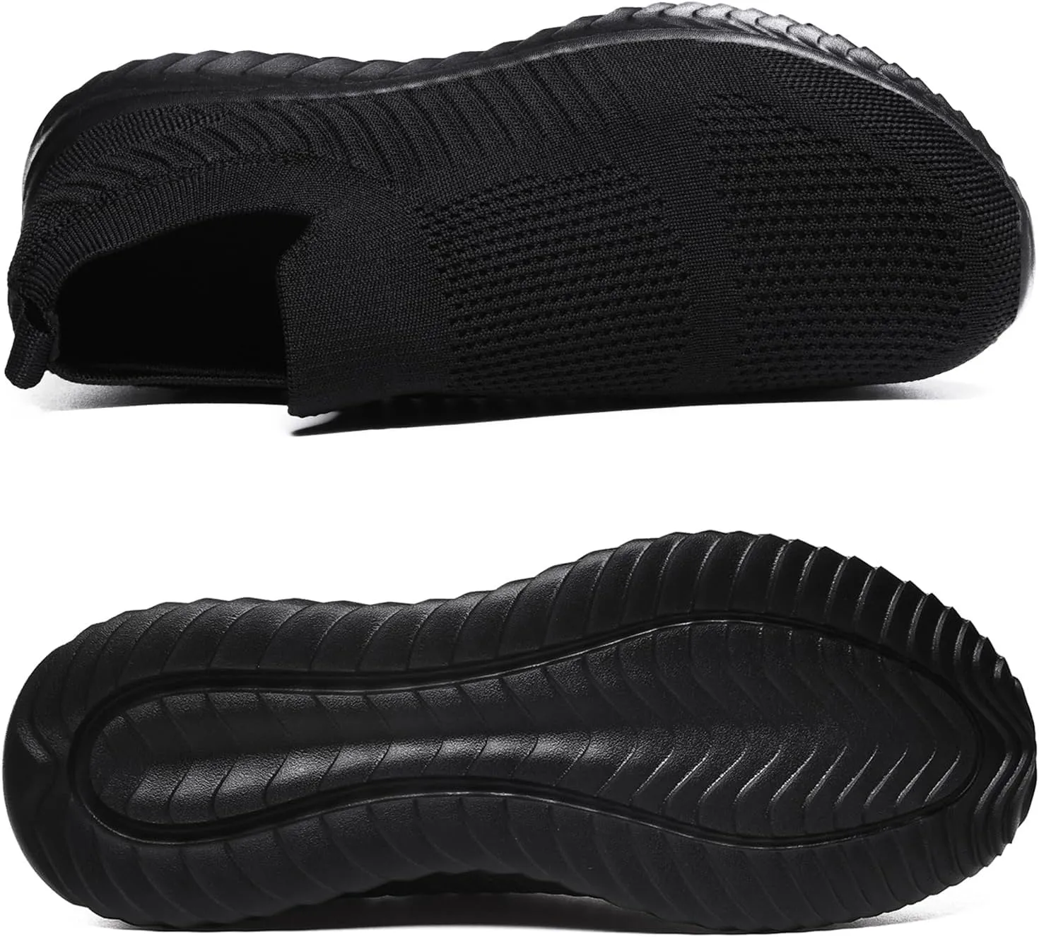 Men's Breathable Knit Walking Tennis Gym Slip On Laceless Sneakers