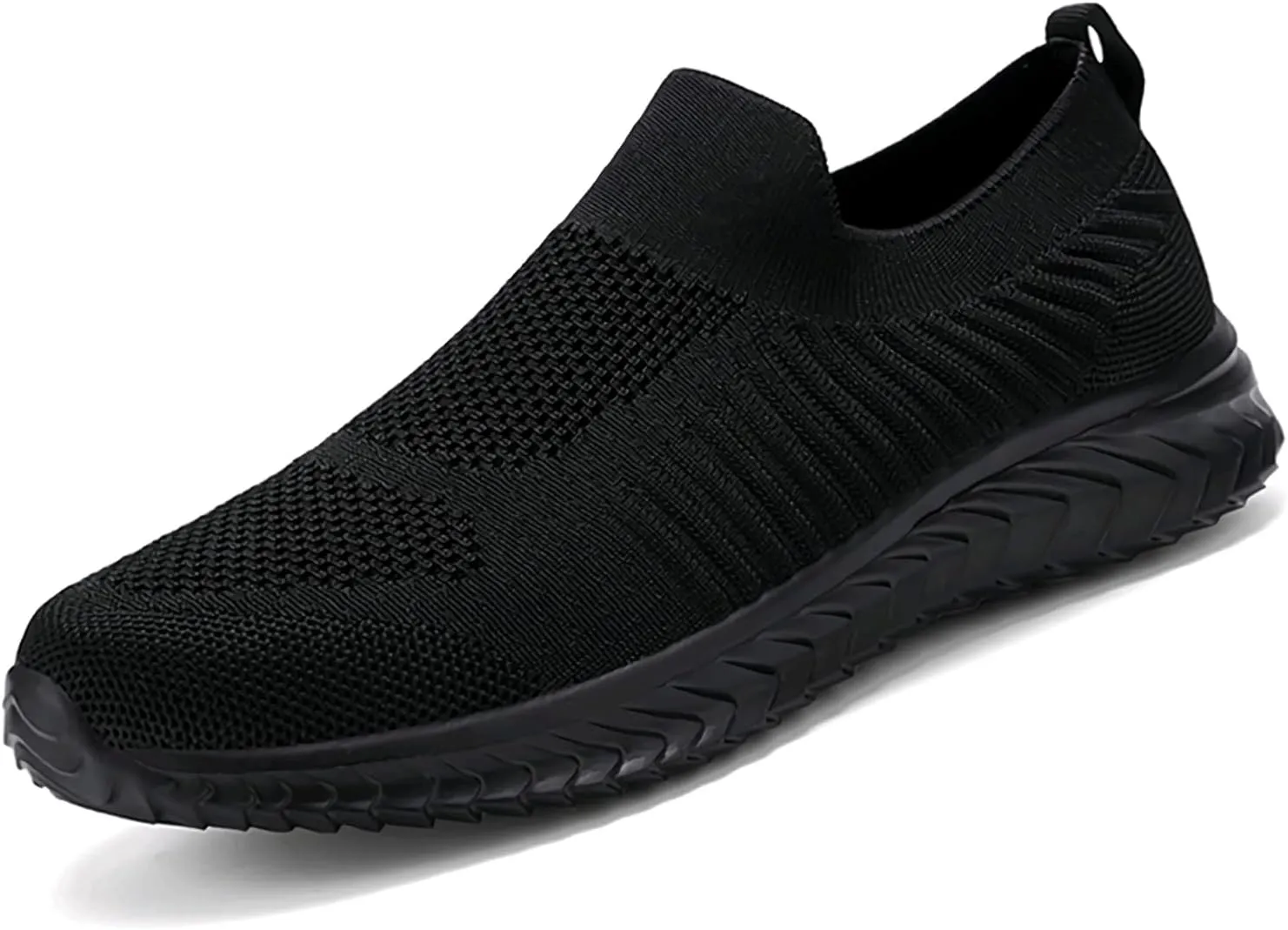 Men's Breathable Knit Walking Tennis Gym Slip On Laceless Sneakers