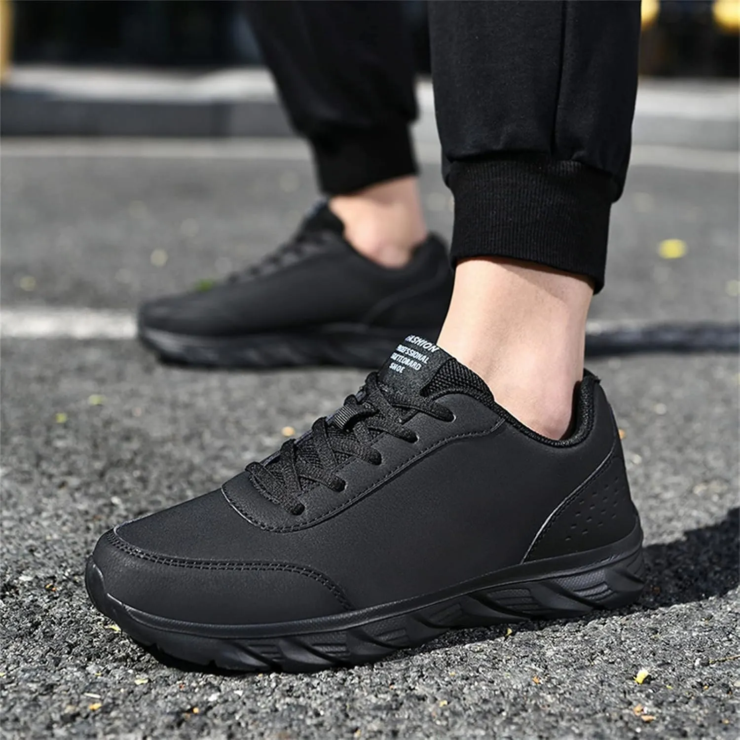 Men's Casual Dress Sneakers Mens Shoes Large Size Casual Leather Laace Up Fashion Simple Shoes Running
