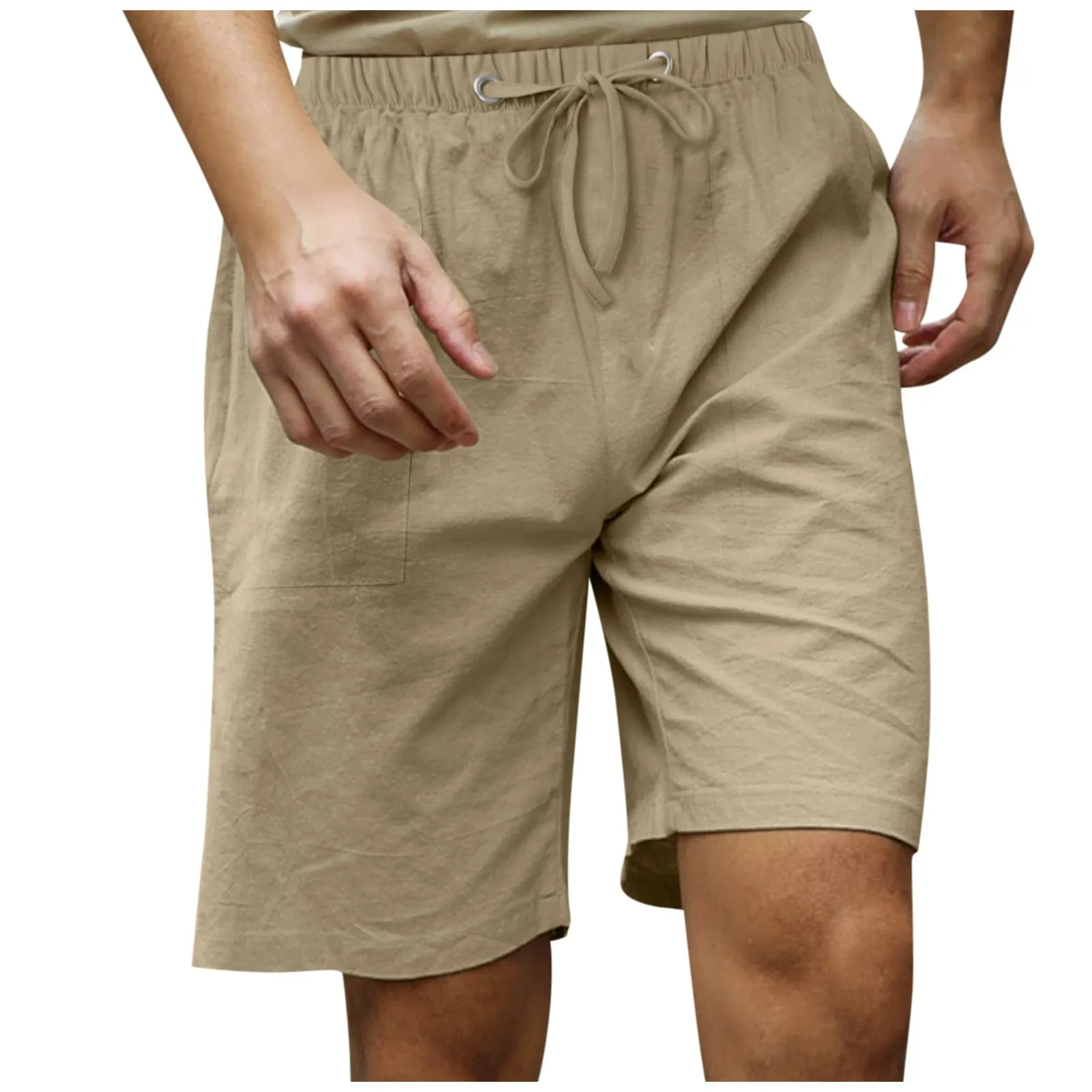Men's Cotton And Linen Beach Casual Shorts