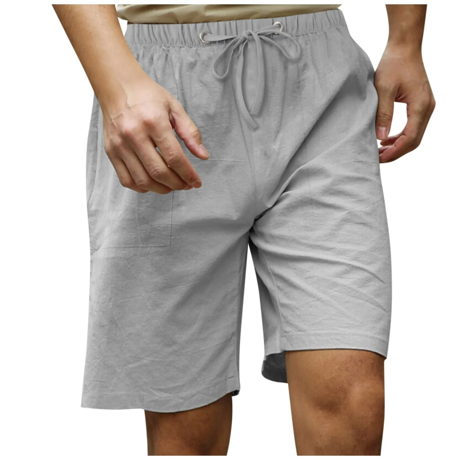 Men's Cotton And Linen Beach Casual Shorts