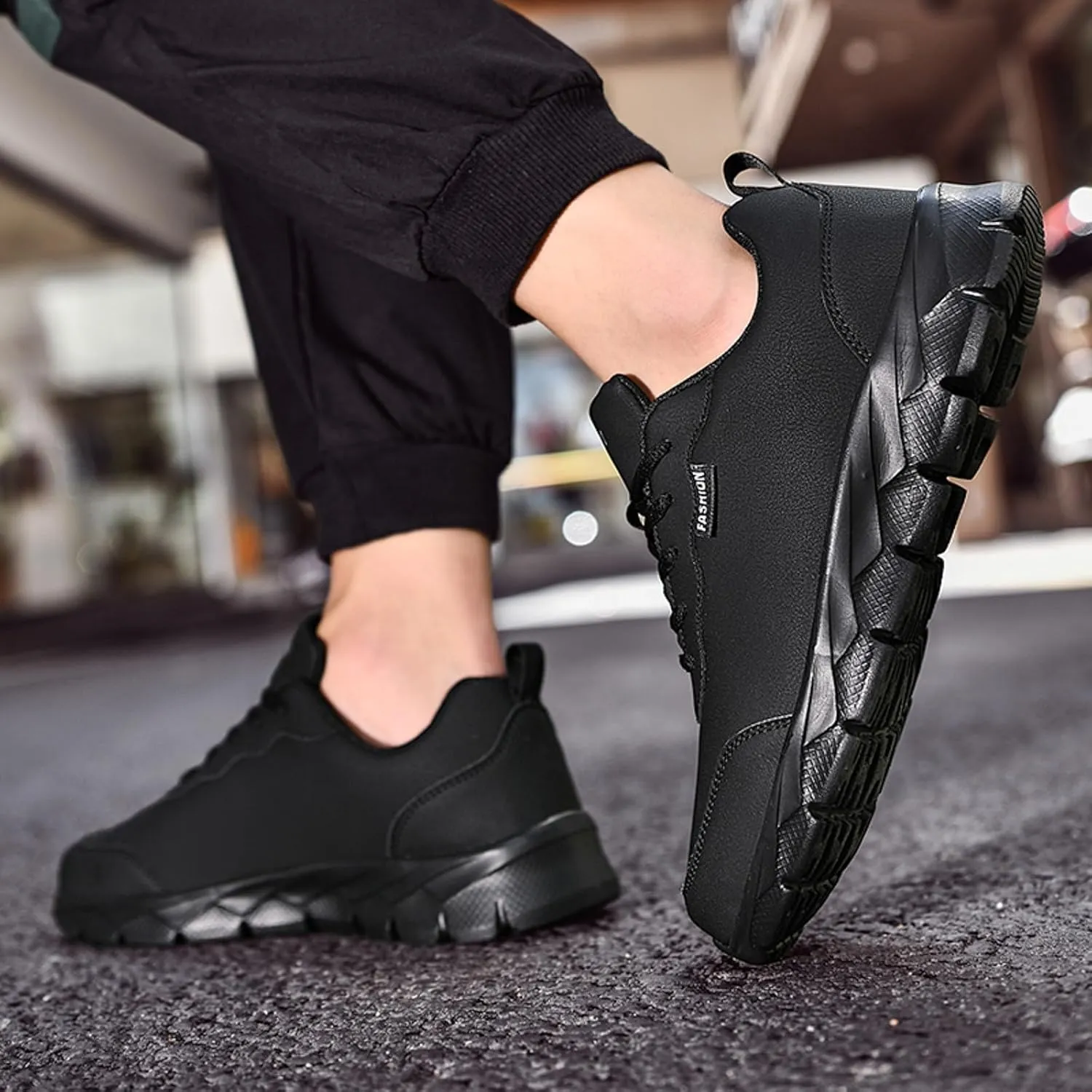 Men's Fashion Sneakers Mens Sneakers Casual Shoes Fashion Black Shoes Casual Tennis for Men Hiking Skateboarding