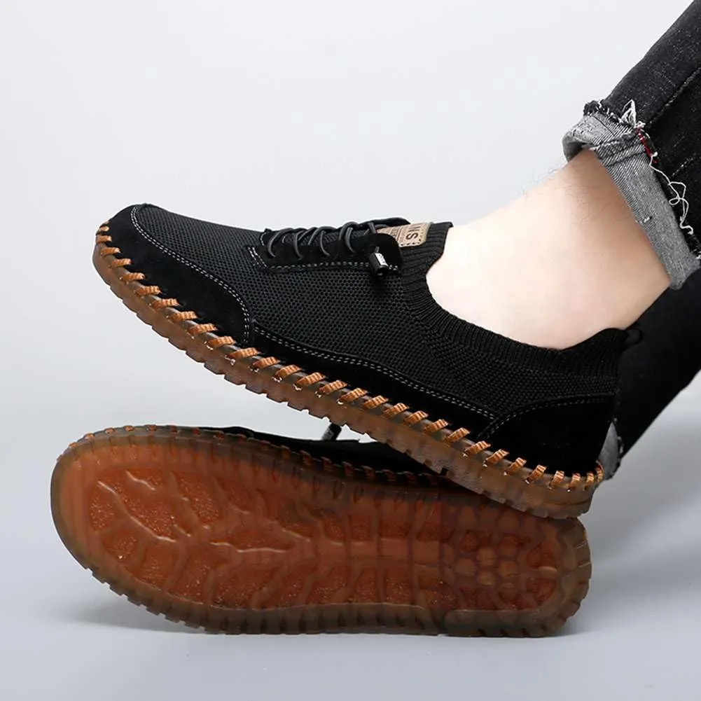 Men's Genuine Leather Loafer Shoes Slip On Soft Walking Driving Shoes