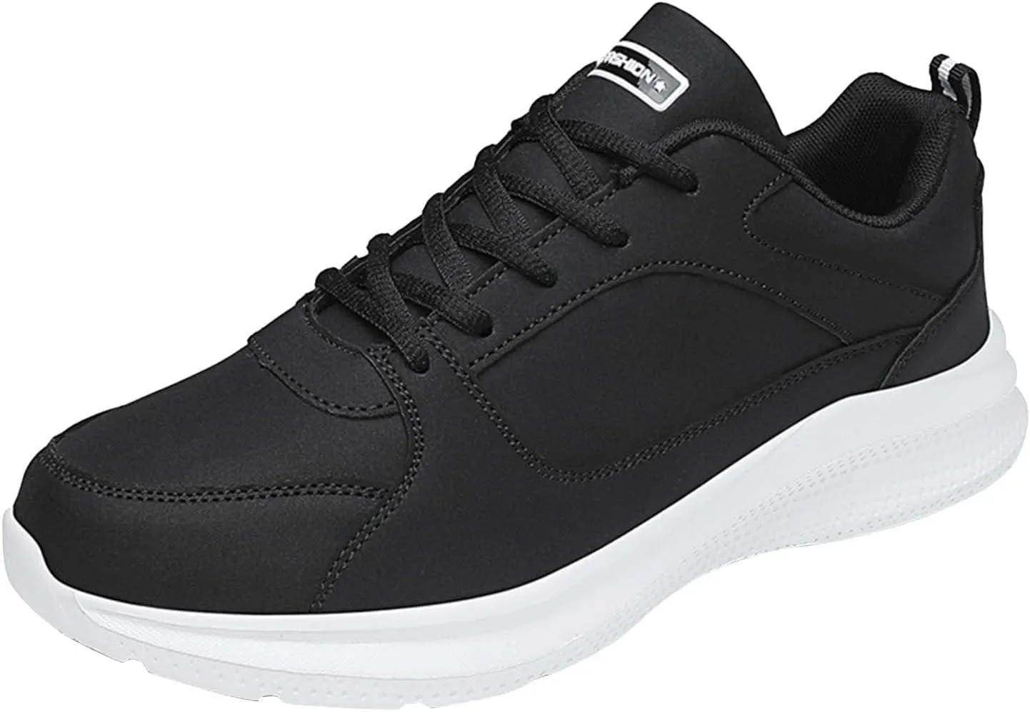 Mens Shoes Casual Fashion Large Size Leather Solid Color Lace Up Casual Shoes Running Big Sneaker Slippers Men