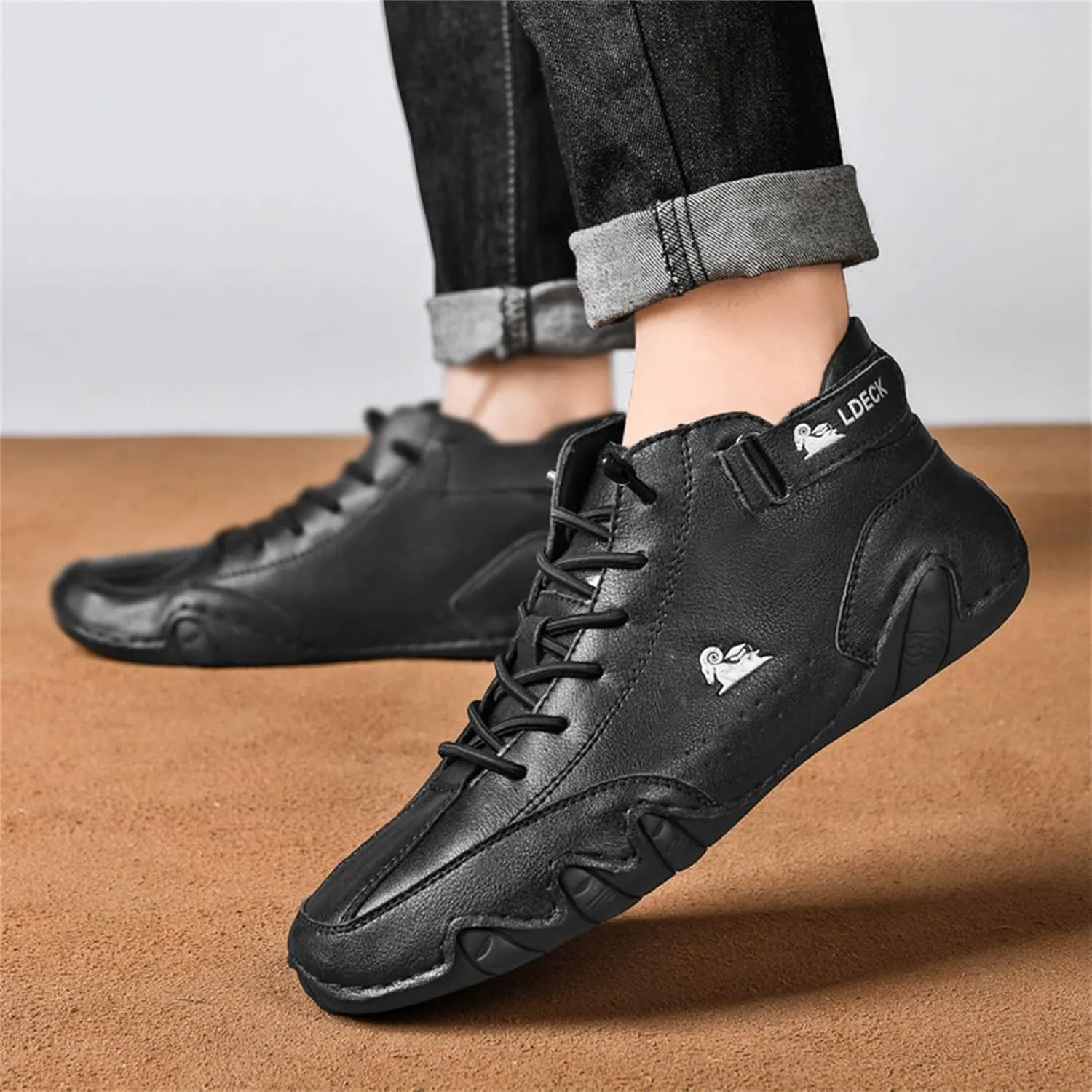 Mens Shoes High Top Lace Up Hook Loop Sport Shoes Casual Mens Plus Size Ankle Boots Top Casual Sneaker