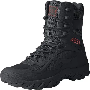 Men's Snow Boots Warm Fur Lined Mid Calf Winter Boots Lace Up Water Resistant Anti Slip Outdoor Lightweight Ankle Boots Hiking Shoes Work Trekking Boot
